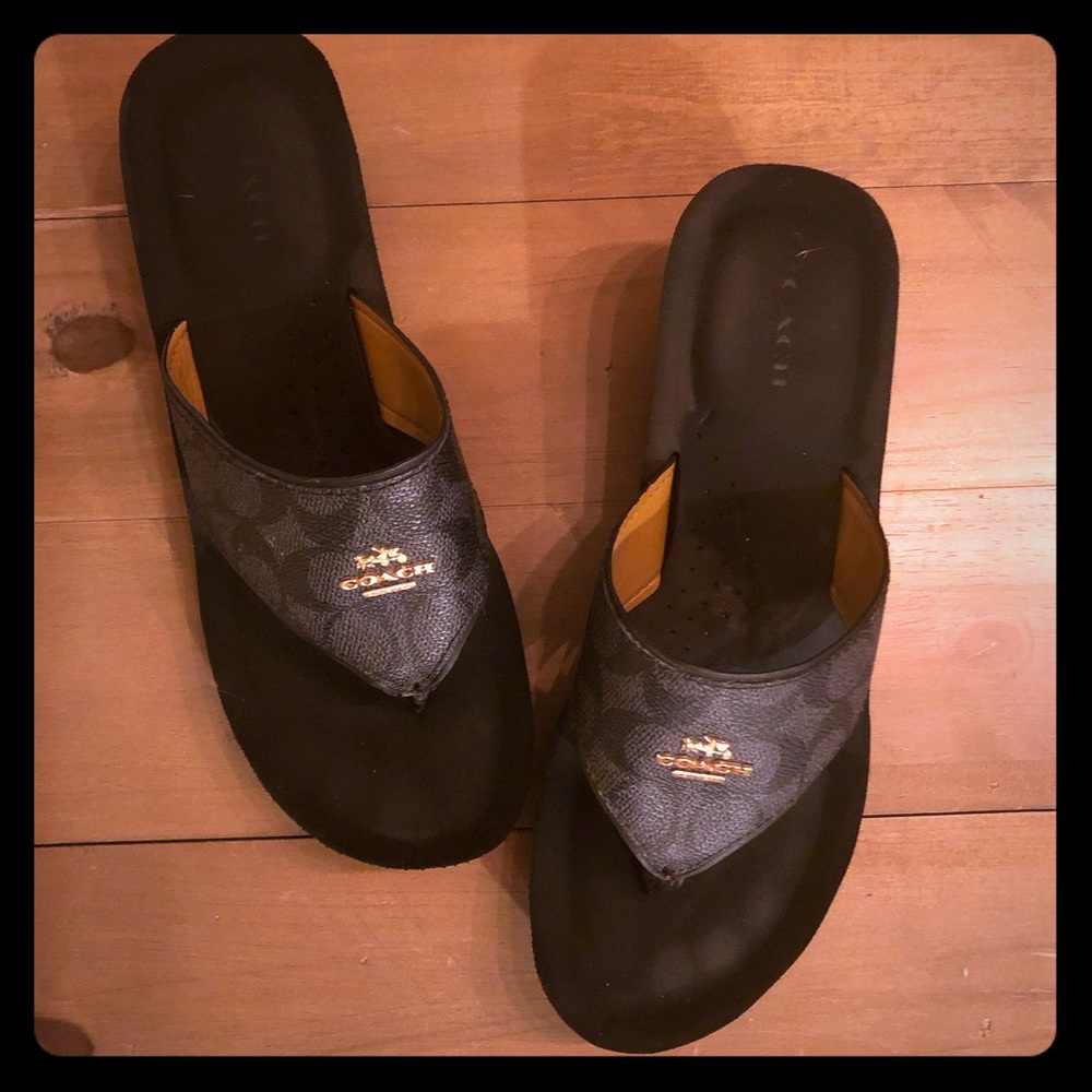 EUC Coach Wedge Flip Flops